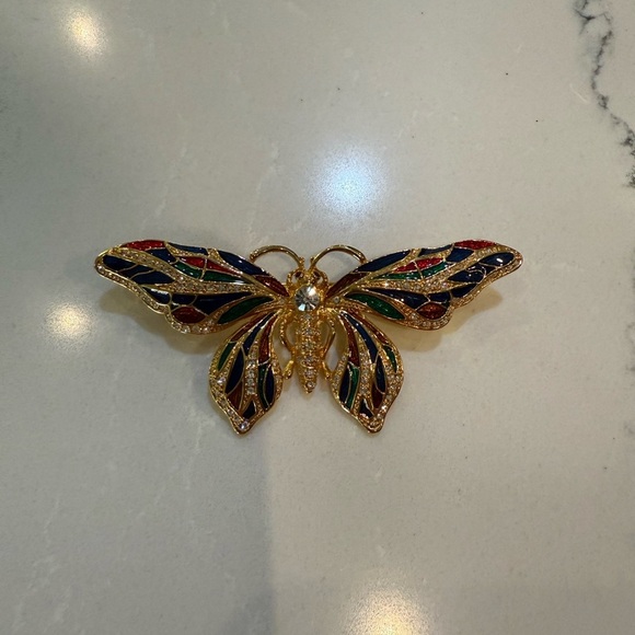 Camrose & Kross Vintage 90โs Jackie Kennedy Butterfly Brooch - Picture 2 of 10